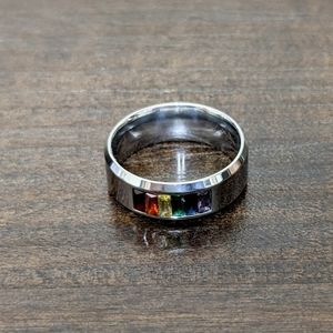 Stainless Steel Rainbow Stone Bands